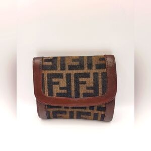 FENDI Wallet Zucca Canvas Brown